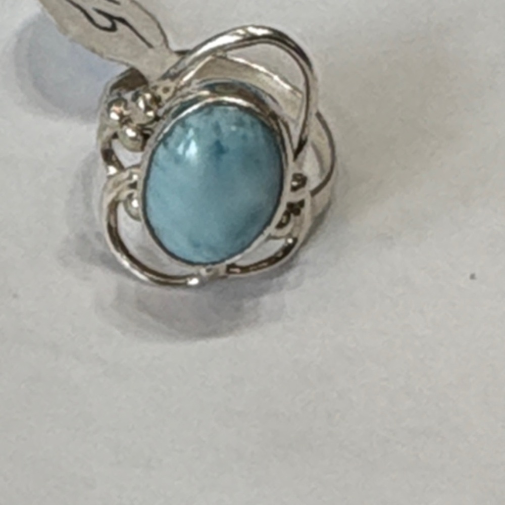 Sterling Silver and Larimar Stone Ring